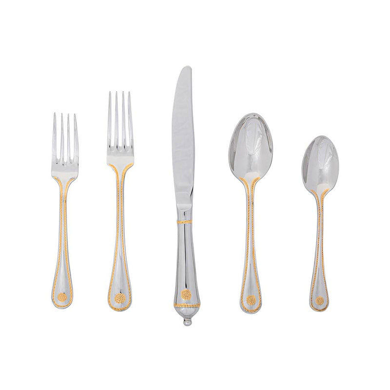 Berry & Thread - Polished with Gold Accents Flatware (Set of 5)