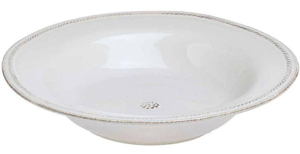 Berry & Thread Whitewash - Rimmed Soup Bowl
