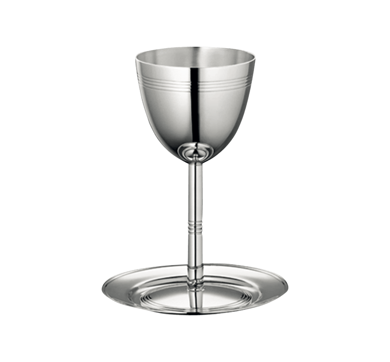 Kiddush Cup and Saucer - Silver-Plated