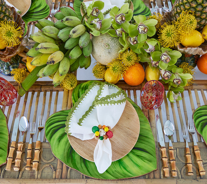 green philodendron leaf placemat Tropicana
