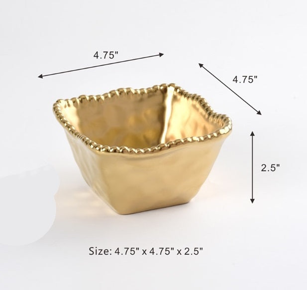 Monte Carlo - Gold - Square Snack Bowl