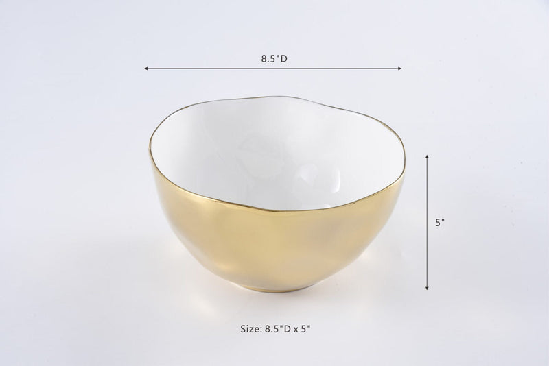 Moonlight - White and Gold - Large Bowl