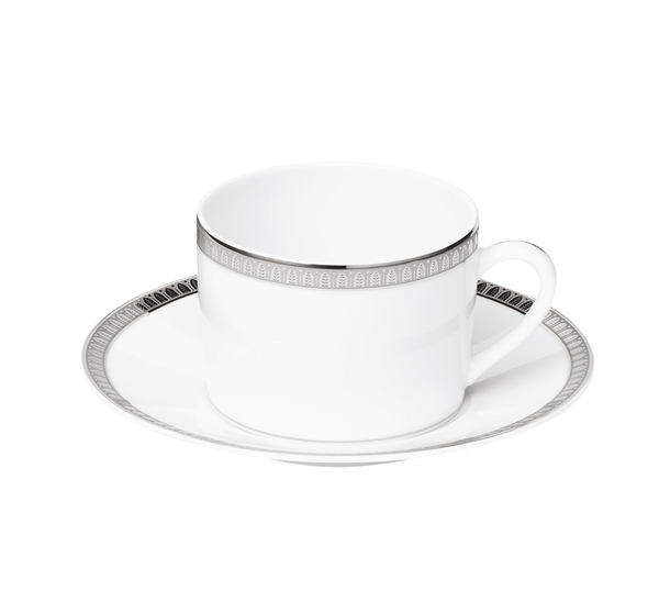 Malmaison Platinum - Porcelain Teacup & Saucer
