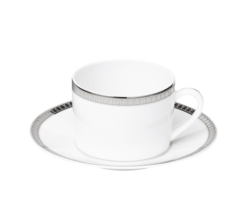 Malmaison Platinum - Porcelain Teacup & Saucer