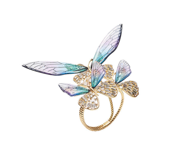 Flutter - Lilac & Periwinkle Napkin Ring (Set of 4)