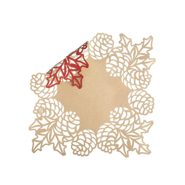 Placemat Merry - Gold / Red