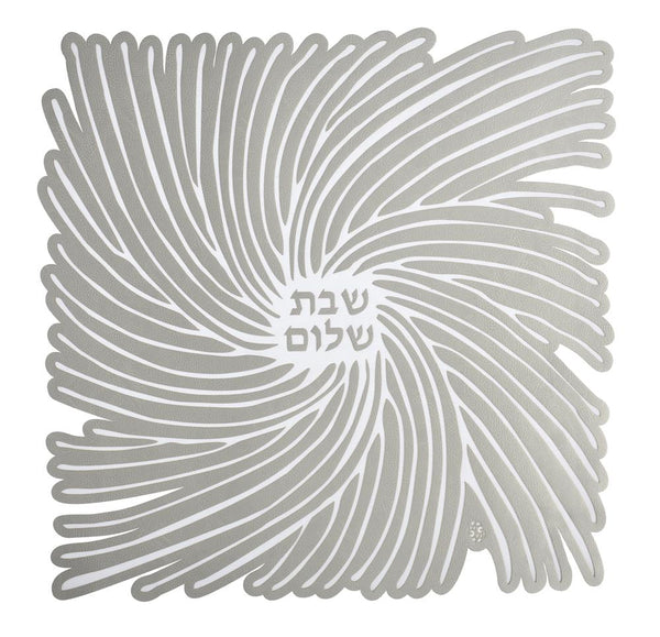 Challah Cover Shabbat Shalom Espiral - Silver