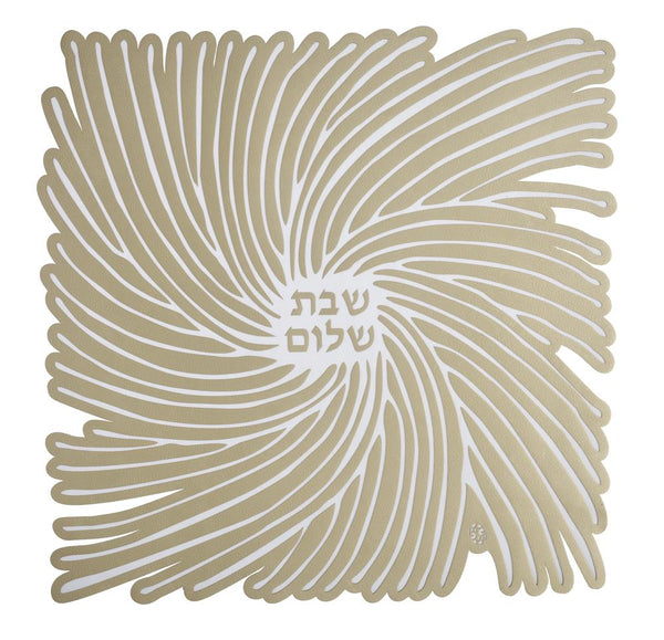 Challah Cover Shabbat Shalom Espiral - Champagne