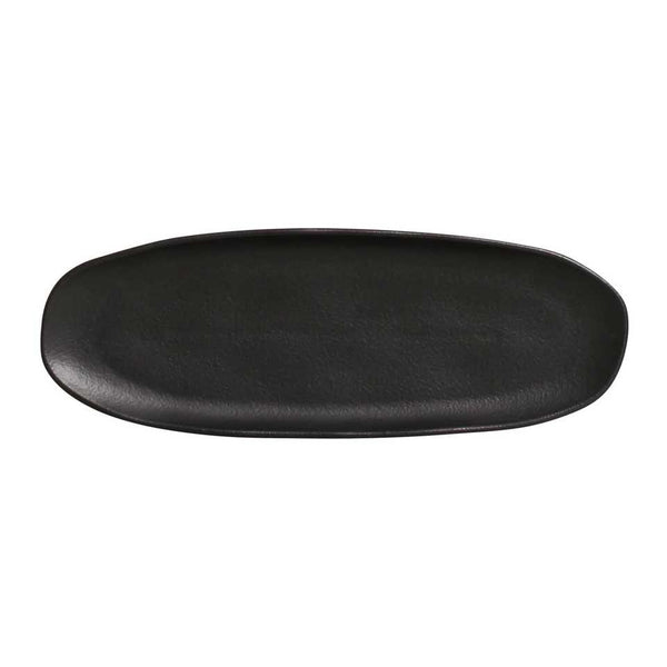 Matte Black - Shallow Organic Oval Platter Large (Set of 4)