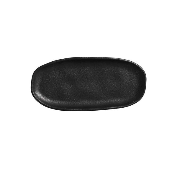 Matte Black - Shallow Organic Oval Platter Mini (Set of 4)