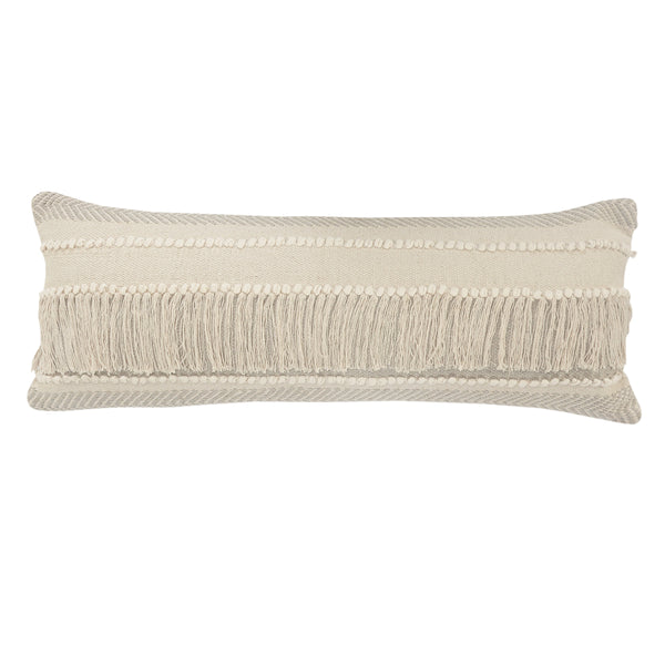 Beige Over Tufted Throw Pillow  Rectangle