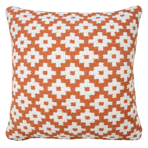 Modern Swiss Sun Woven Geometric Throw Pillow Square