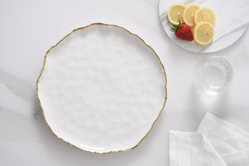 Portofino - White and Gold - Round Platter