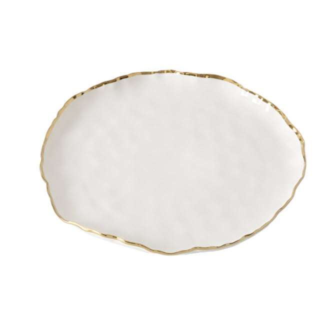 Portofino - White and Gold - Round Platter