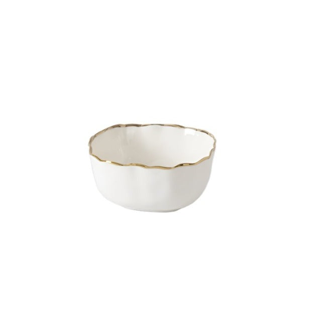 Portofino - White and Gold - Snack Bowl (Set of 2)