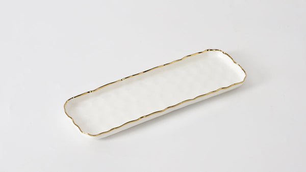 Portofino - White and Gold - Small Rectangular Tray