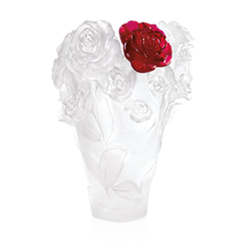 Rose Passion - White with Red Flower Vase