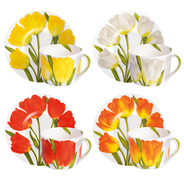 Freedom - Tea Espresso Cups and Saucers (Set of 4)