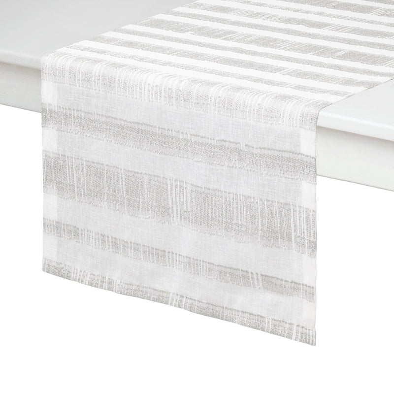 Seville - Runner White and Silver 16" x 90"