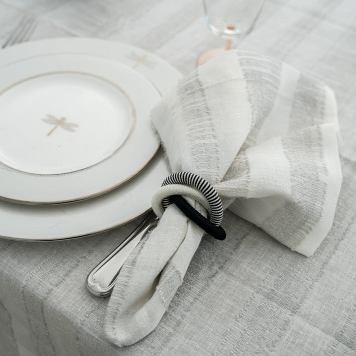 Seville - Napkins White and Silver (Set of 4)