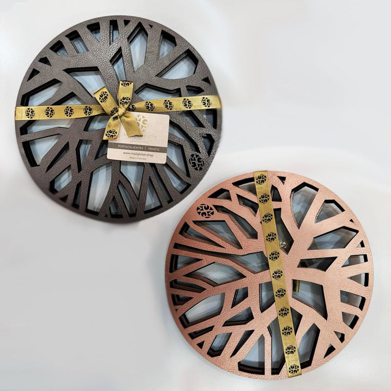 Sinapsis - Trivets O - Lead / Rosegold (Set of 2)