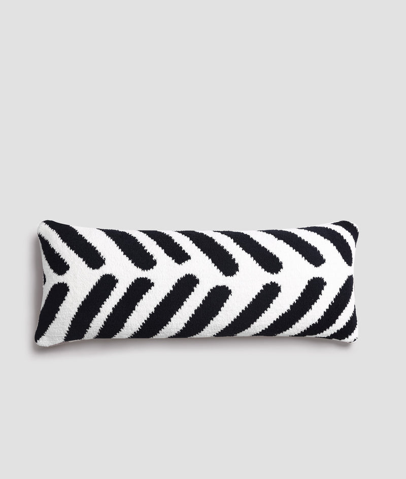 Tulum Lumbar Throw Pillow Black - Off White