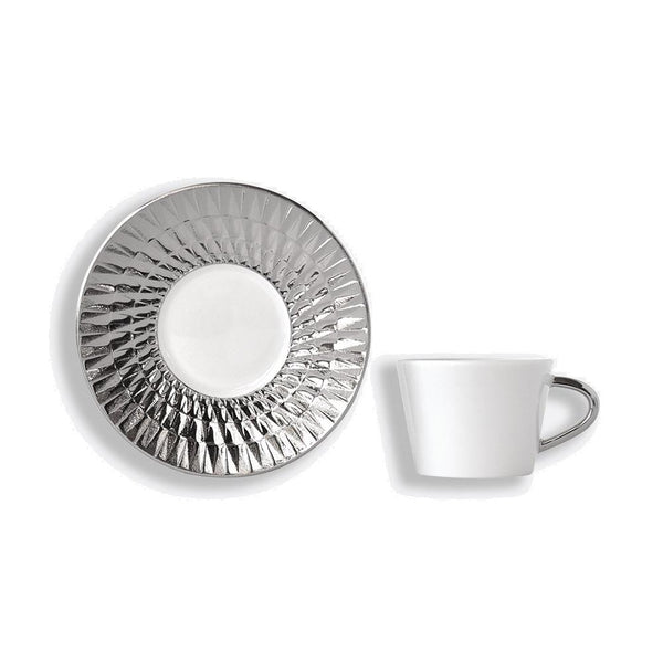 Twist Platine - Espresso Cup And Saucer