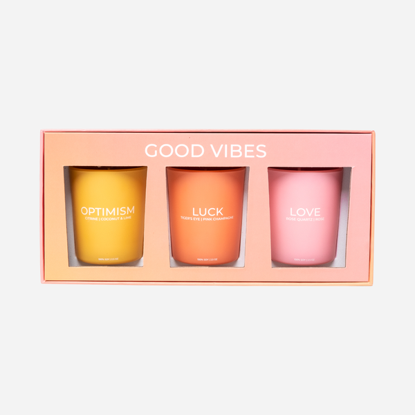 Good Vibes - Crystal Candle Votive Trio