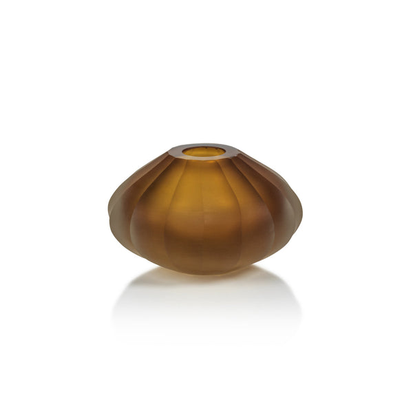 Milano Cut & Frosted - Vase Amber