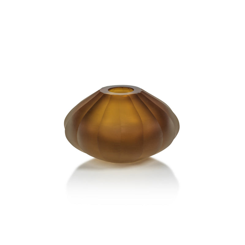 Milano Cut & Frosted - Vase Amber