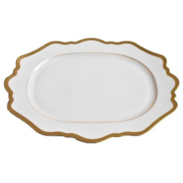 Antique White with Gold Oval Platter