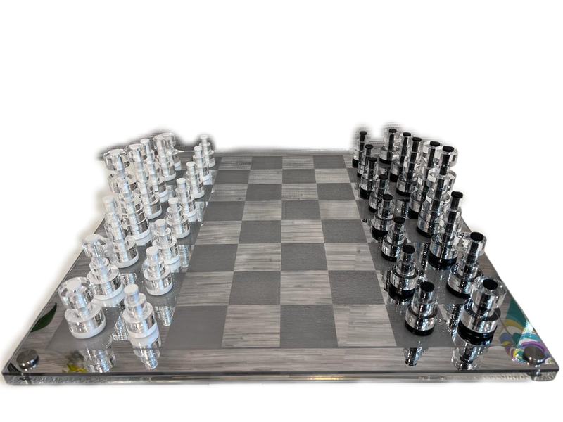 El Ajedrez 3D - Chess Set Silver Mirror