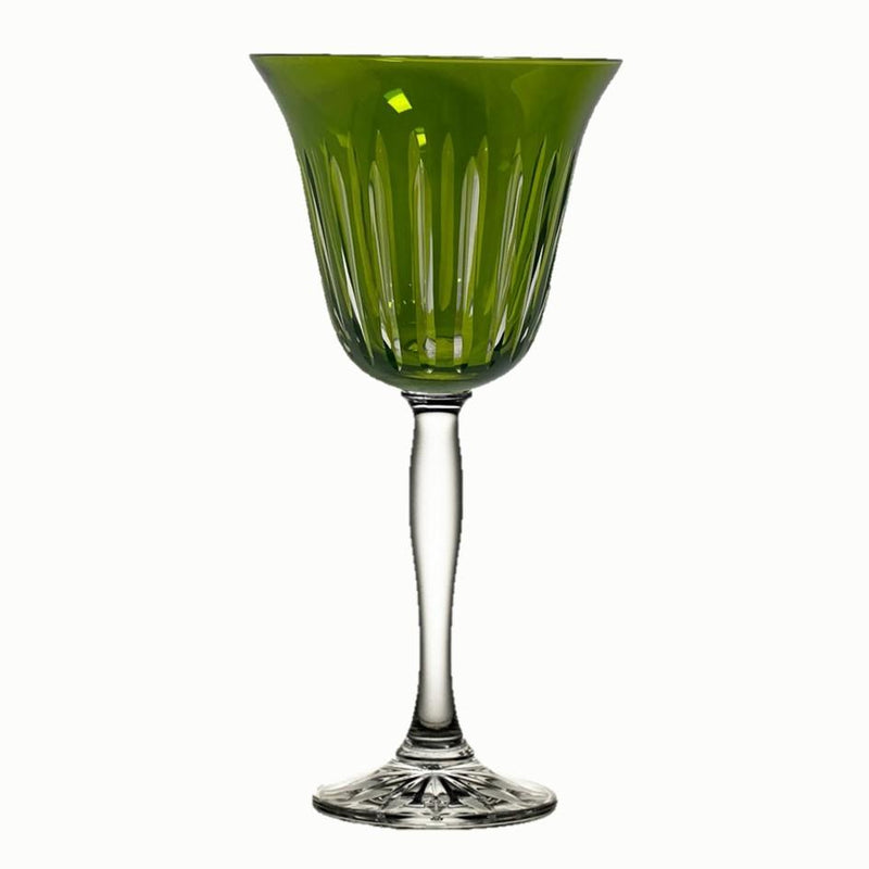 Water Goblet Stripes Green