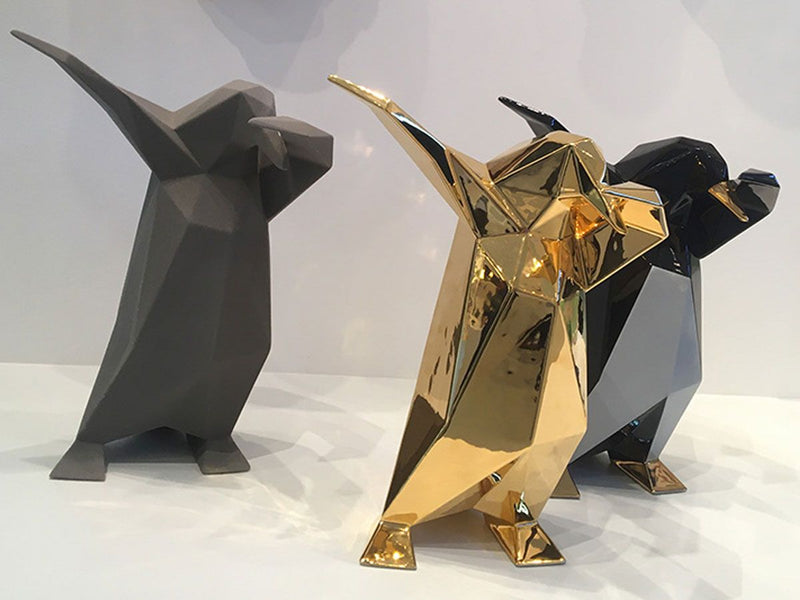 Dab Penguin - Sculpture Glossy Gold