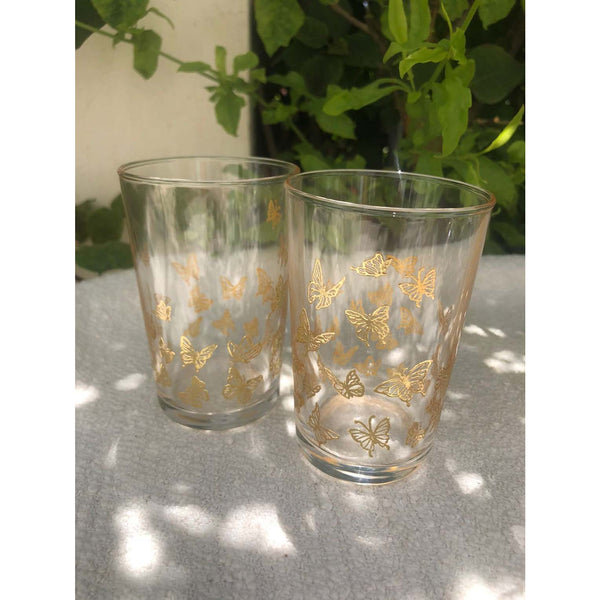 Tea Glasses - Gold Little Butterflies (Set of 6)
