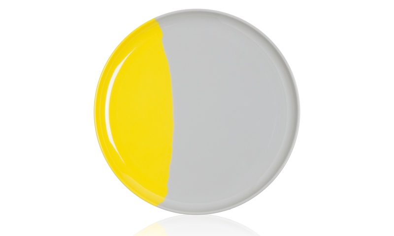 Melamine - Dinner Plate Yellow/Grey (Set of 4)